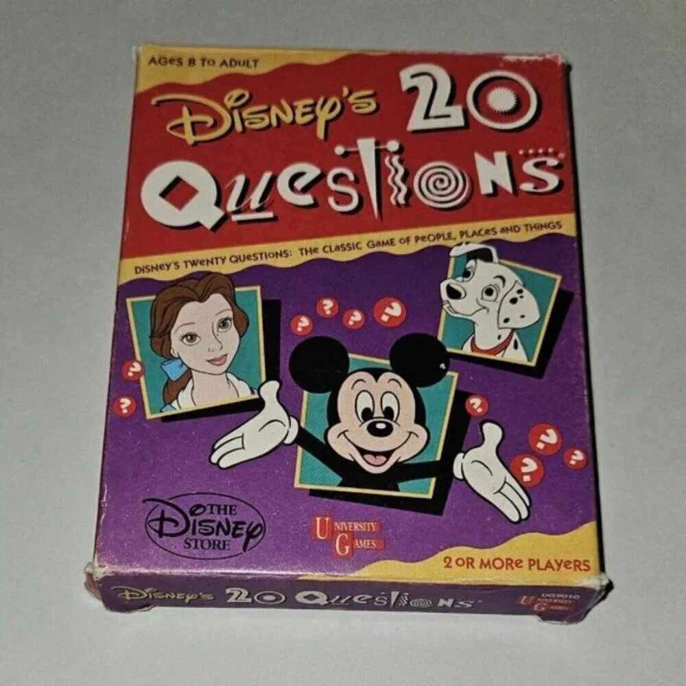 VTG Disney's 20 Questions Guessing Game Cards Characters People Place Thing 1992